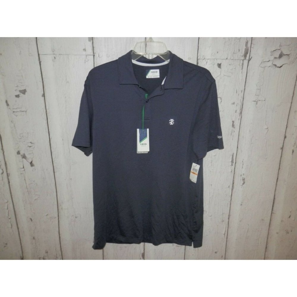 NEW IZOD Golf Men's Small Blue Polo Wicking Sun Control Orig $55 Shirt NWT 2750